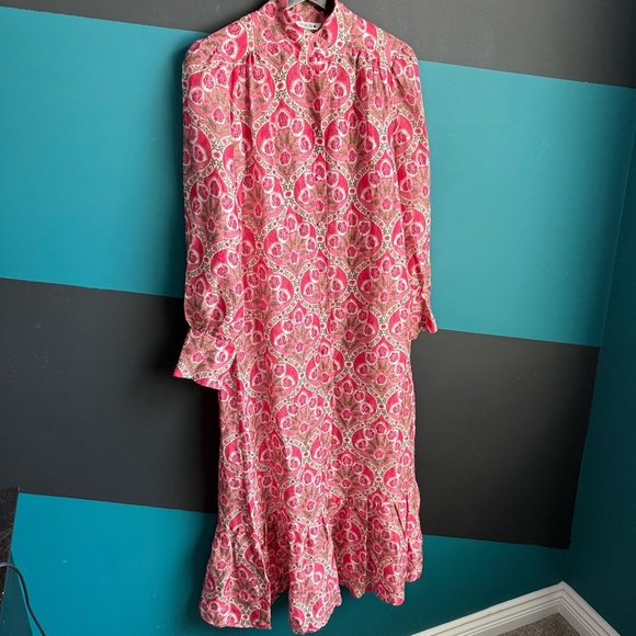 Zara Pink and White Ruffled Tiered Sundress - Picture 4 of 16